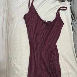 Silence + Noise Burgundy Midi Dress